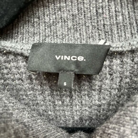 Vince gray long sleeved half zipper wool/cashmere blend sweater, size Small - Picture 2 of 8